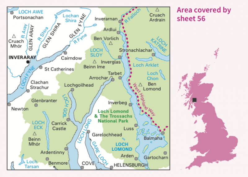 OS Landranger Map 56 - Loch Lomond and Inveraray-1
